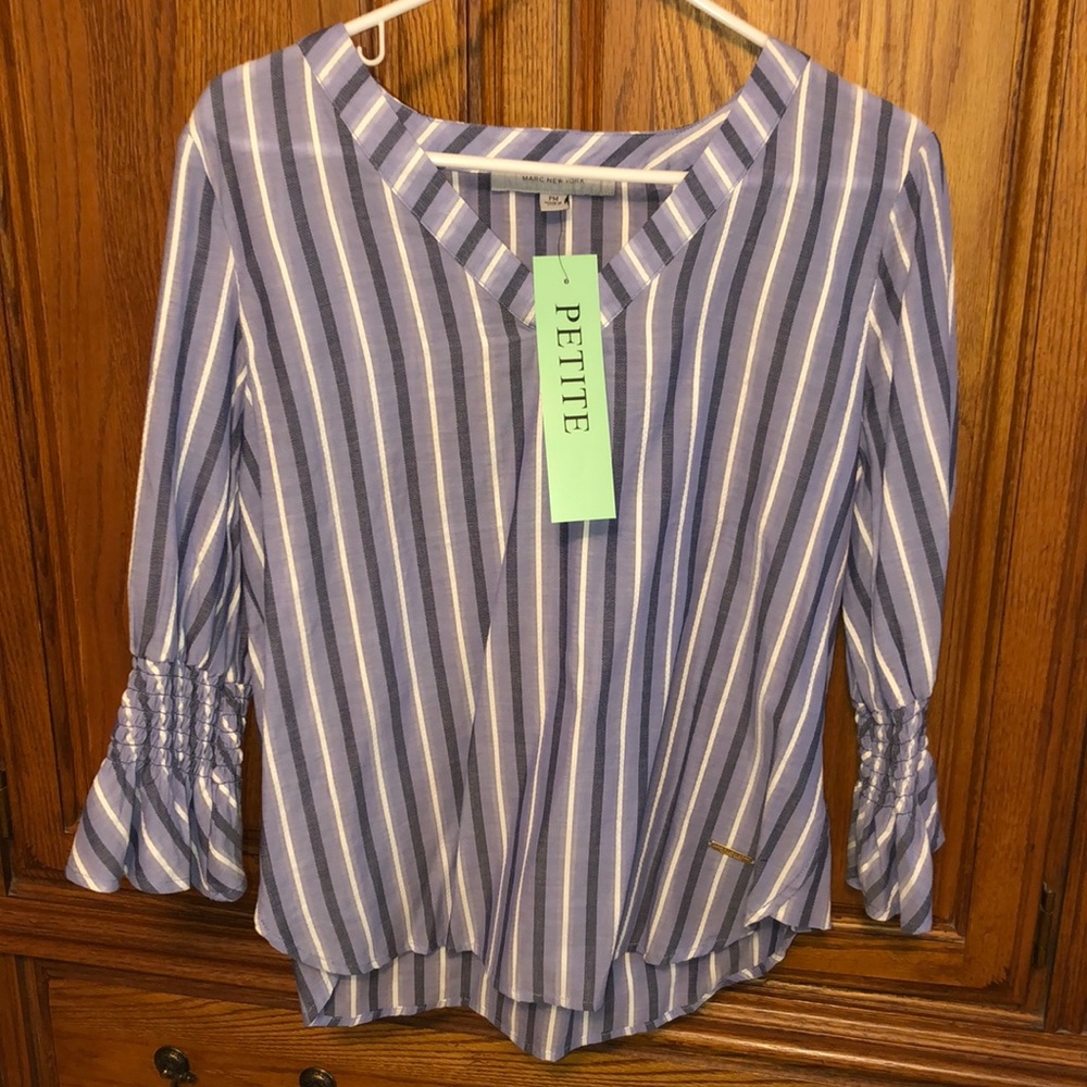 Blue and White Striped Blouse - Marc New York